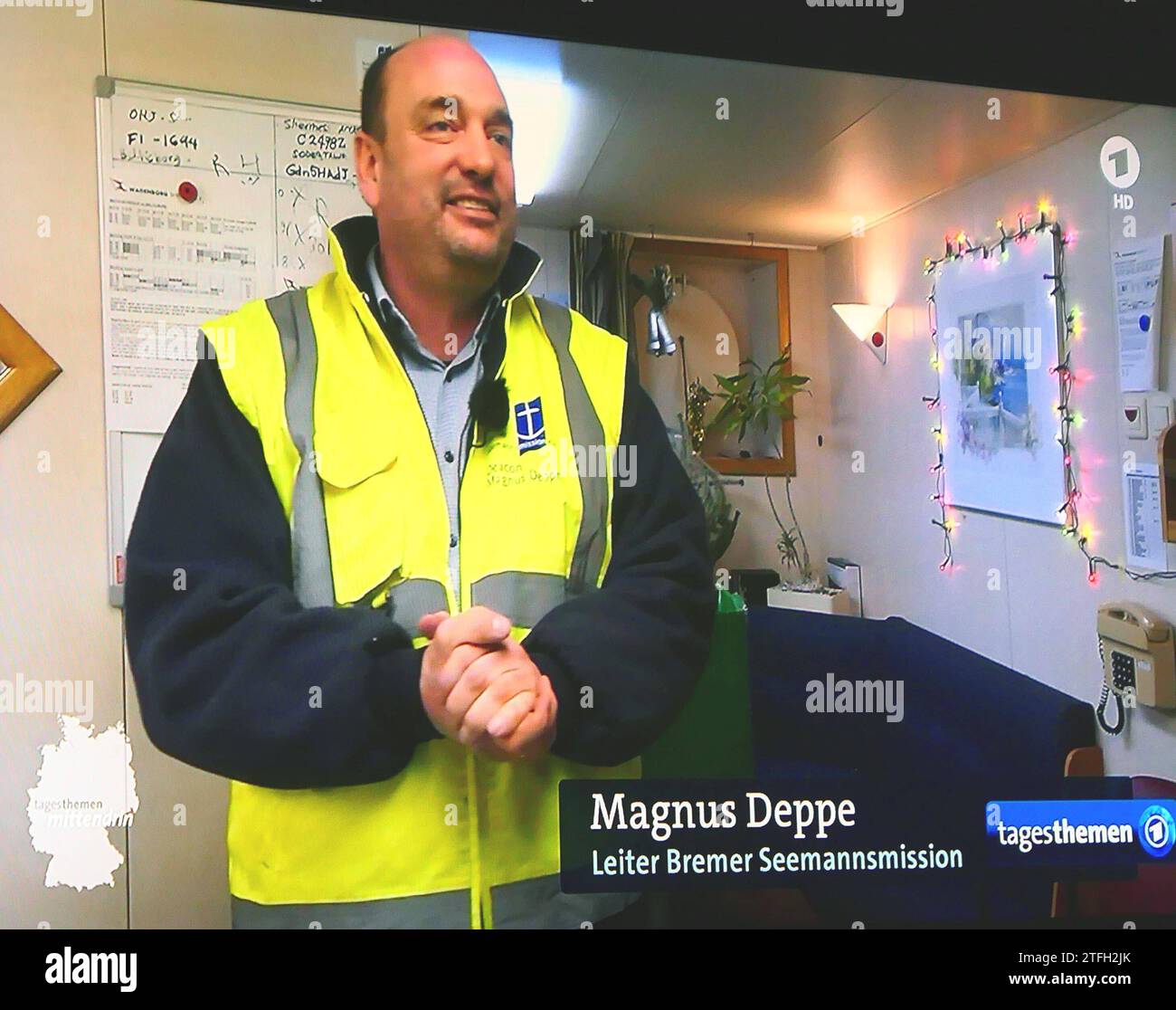 Magnus Deppe Leiter der Bremer Seemannsmission hier im ARD Interview