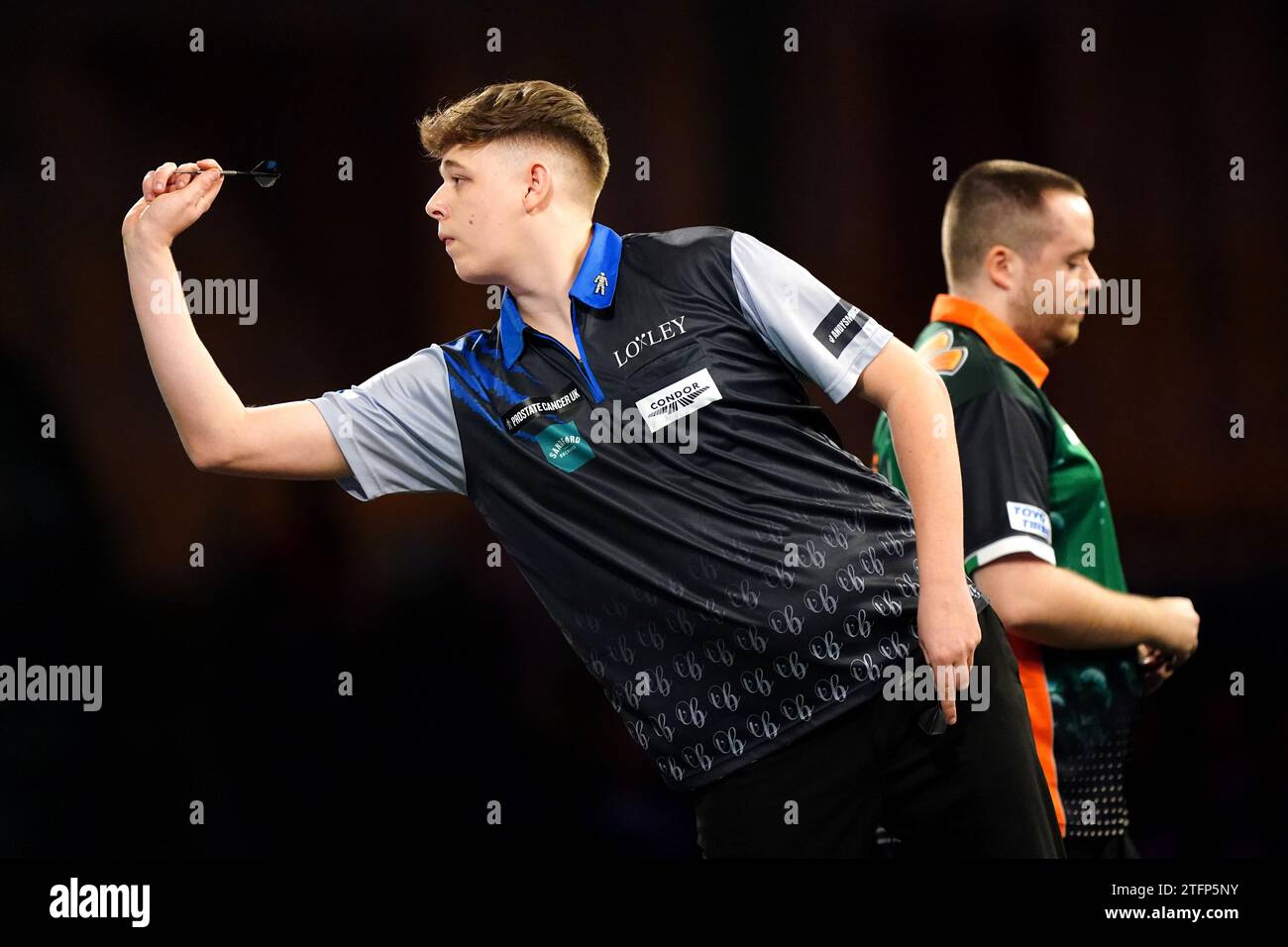 Owen Bates in action against Steve Lennon (not pictured) on day six of