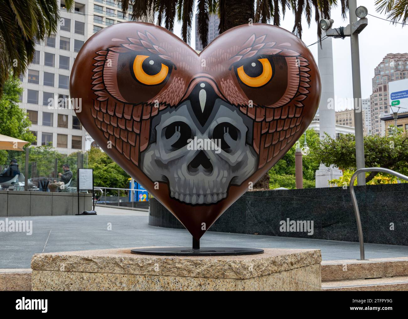 Annual Hearts in San Francisco Sculptures In Union Square San Francisco June 24, 2023 Heartfelt Wisdom by Jeremy Fish Stock Photo