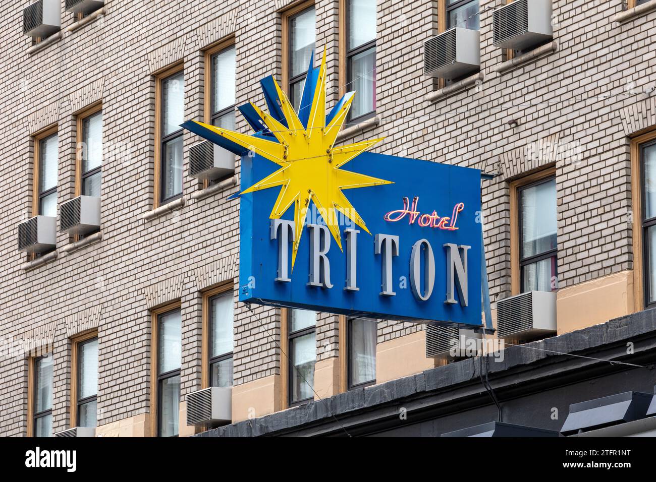 Triton Hotel Sign Near Chinatown San Francisco Pride Weekend June 24, 2023 Stock Photo