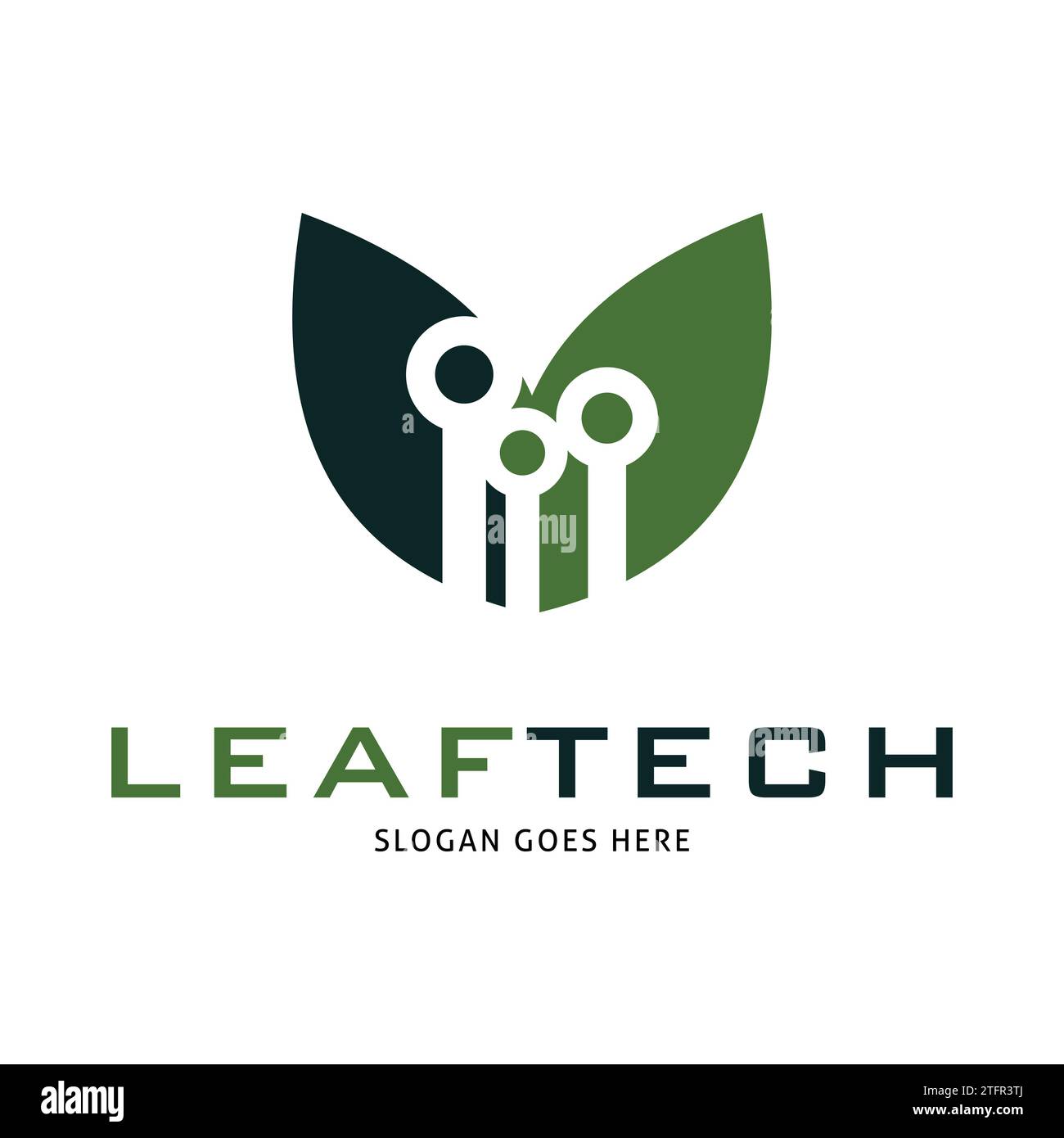 Leaf Technology Circuit Icon Vector Logo Template Illustration Design Stock Vector