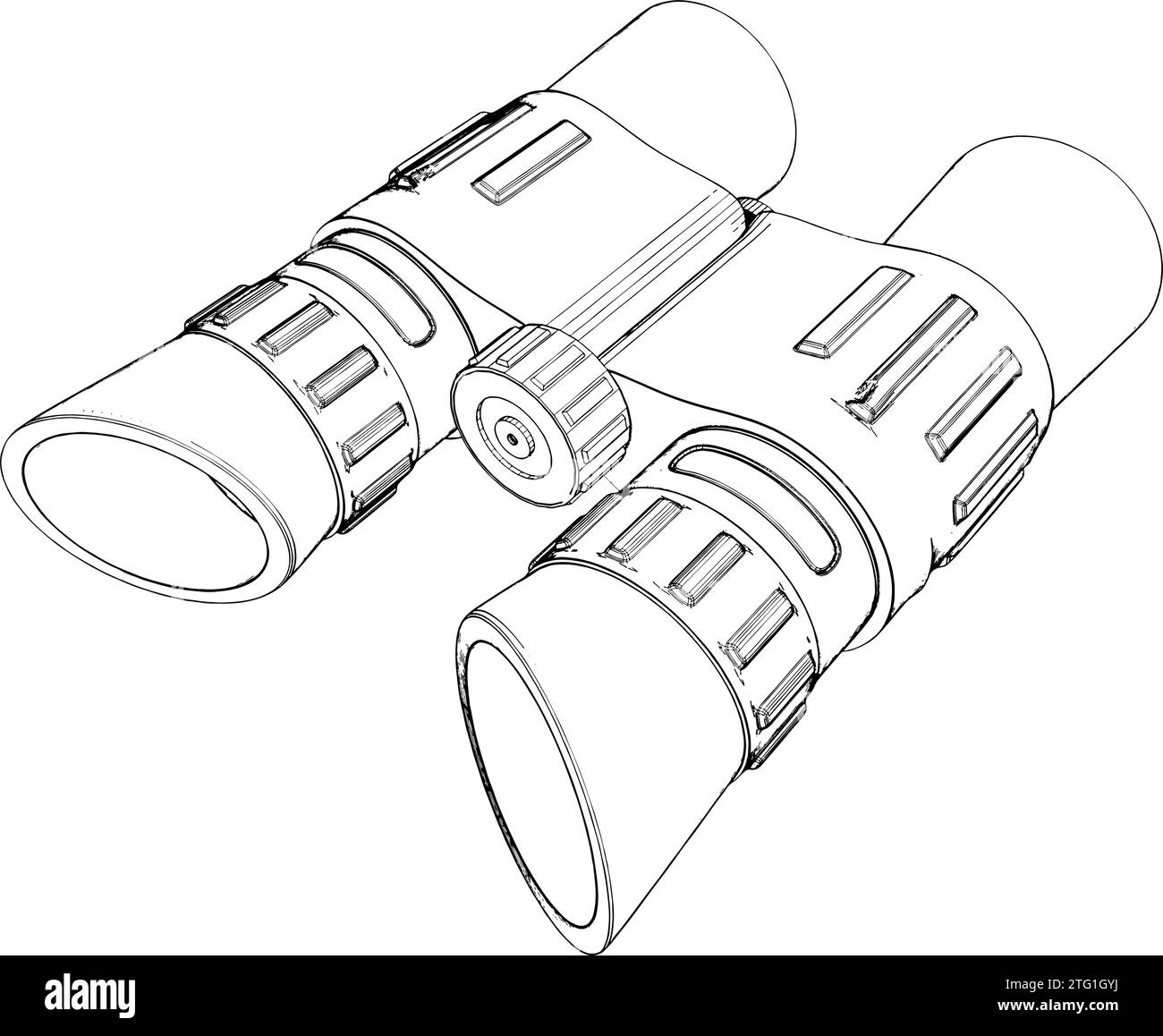 Army Binoculars Vector. Illustration Isolated On White Background. A