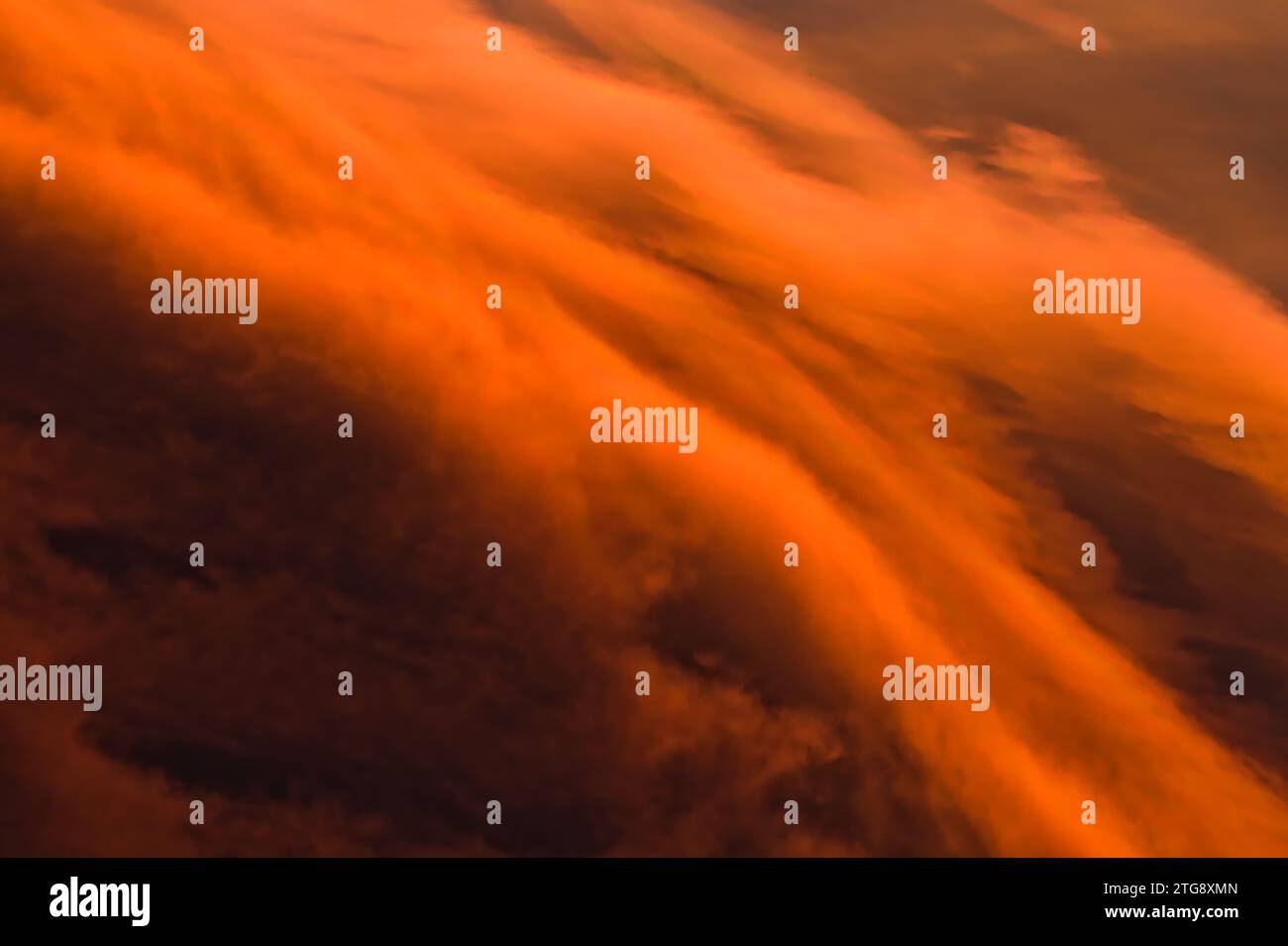 Very dramatic sunset clouds on the sky. Copy space for placement of text. Empty background teplate for designers. Stock Photo