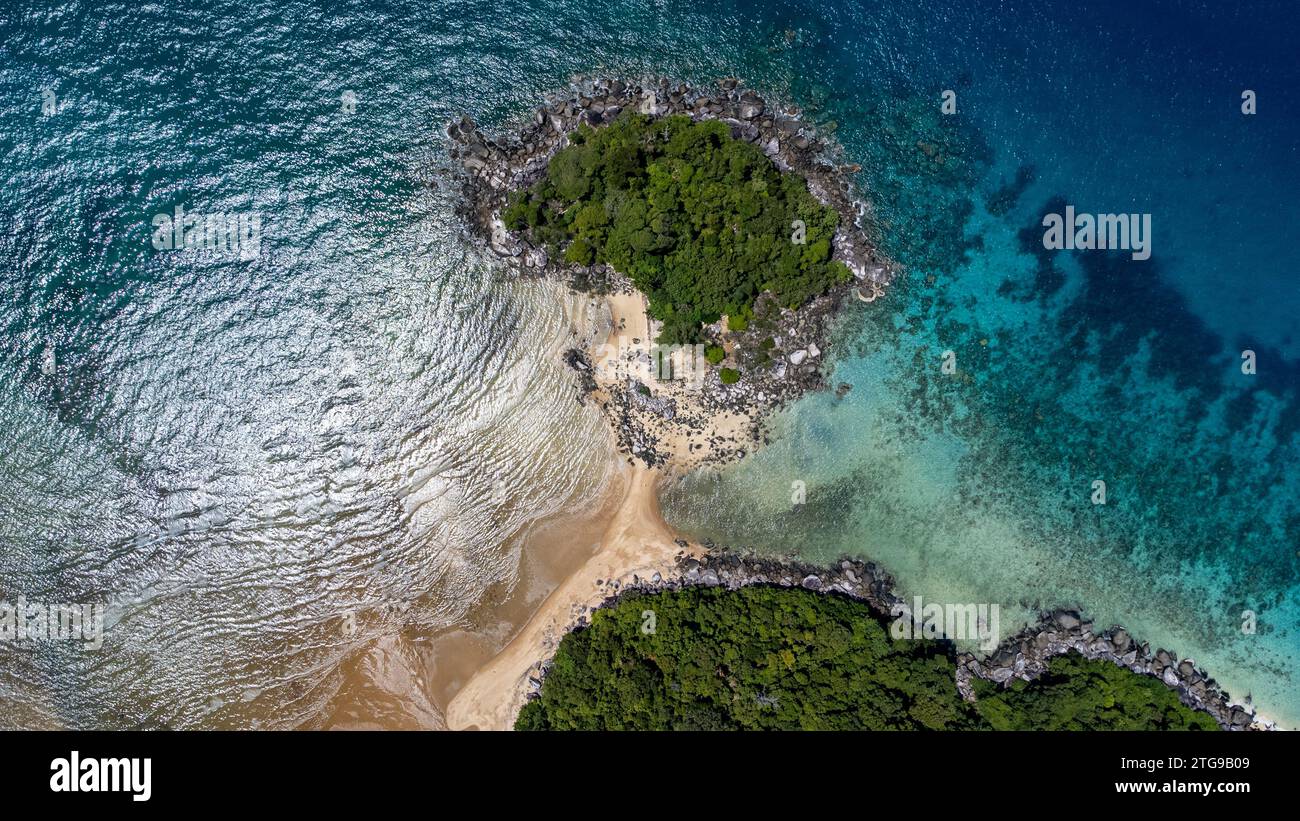 Aerial view of Island Near Tioman Island in Malaysia Stock Photo
