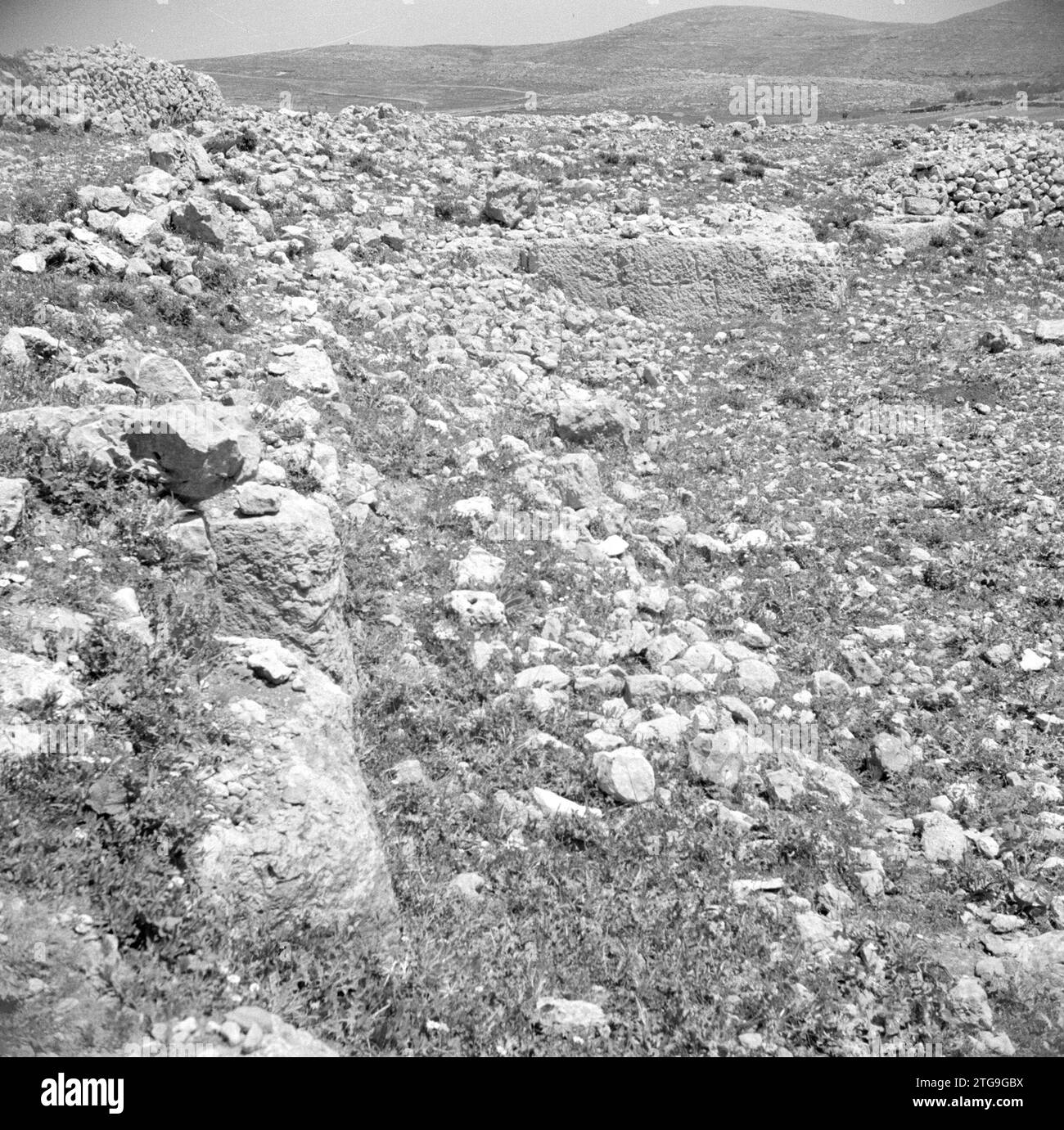 Remains of a Roman road along the road from Bethlehem to Hebron ca. 1950-1955 Stock Photo