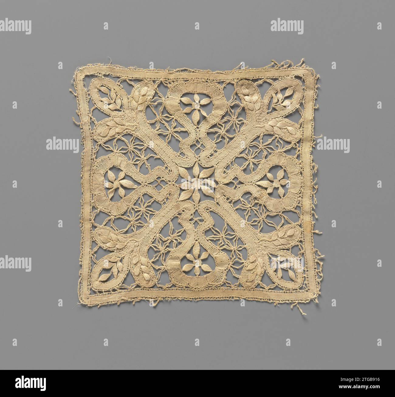 Rug from bobbin with a symmetrical pattern formed by a ribbon, Louise ...