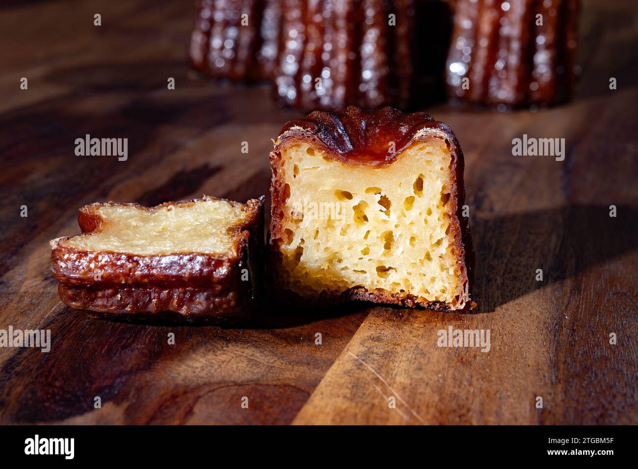 Canele, French pastry flavored with rum and vanilla, soft and tender ...