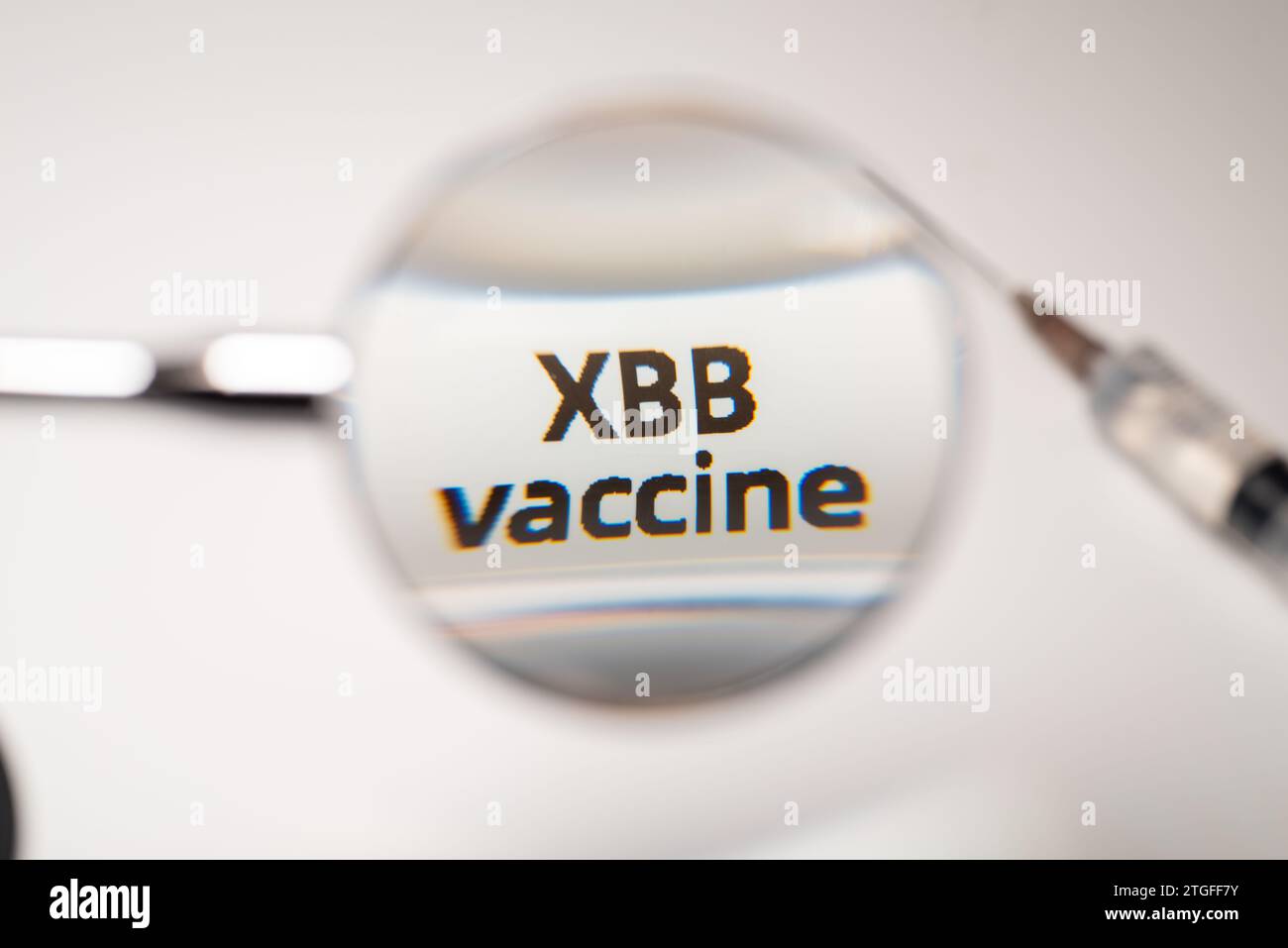 Close up of XBB vaccine vial,Medical health concept Stock Photo