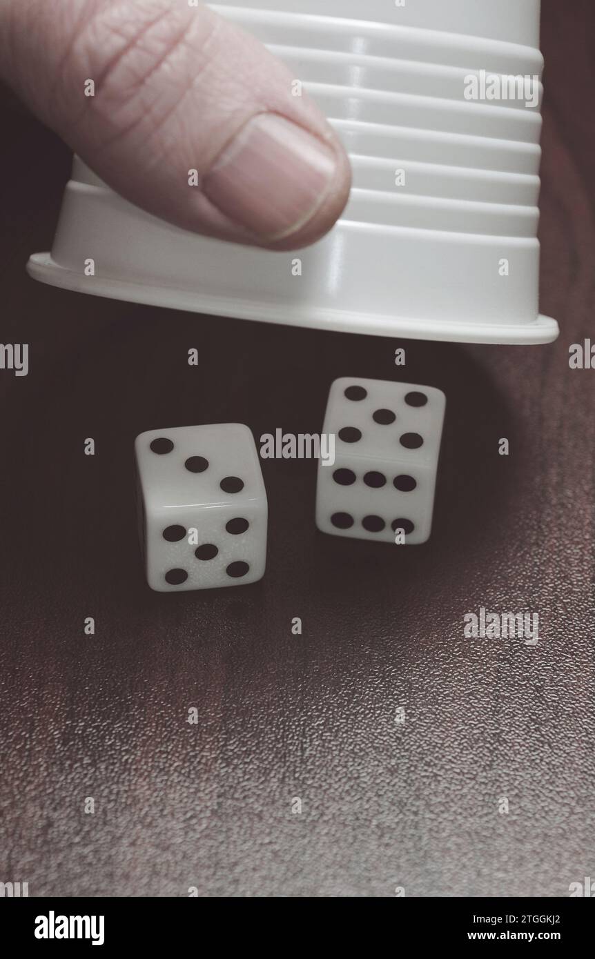 dice and dice cup Stock Photo