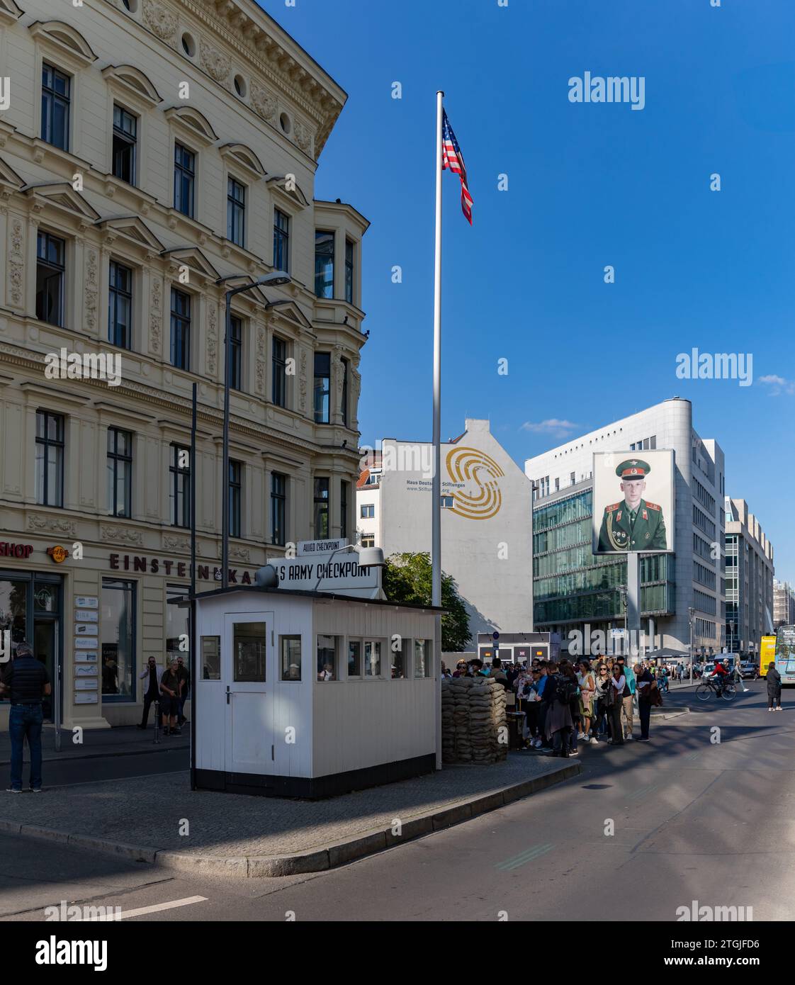 A picture of the Checkpoint Charlie. Stock Photo