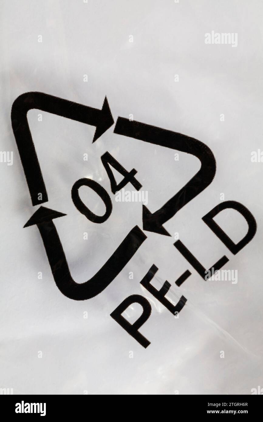 PELD recycling logo symbol PELD LowDensity Polyethylene 4 stamp on