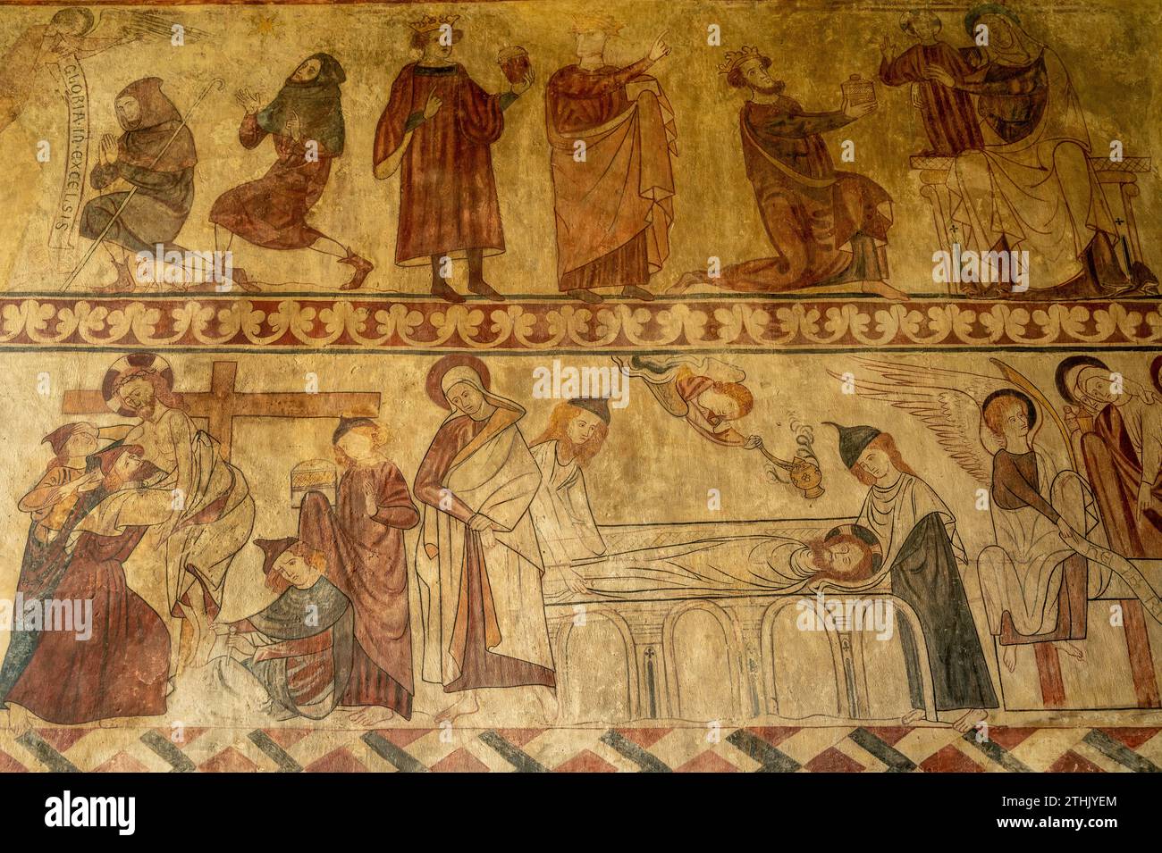 St Agatha's wall paintings at Easby Abbey in England Stock Photo