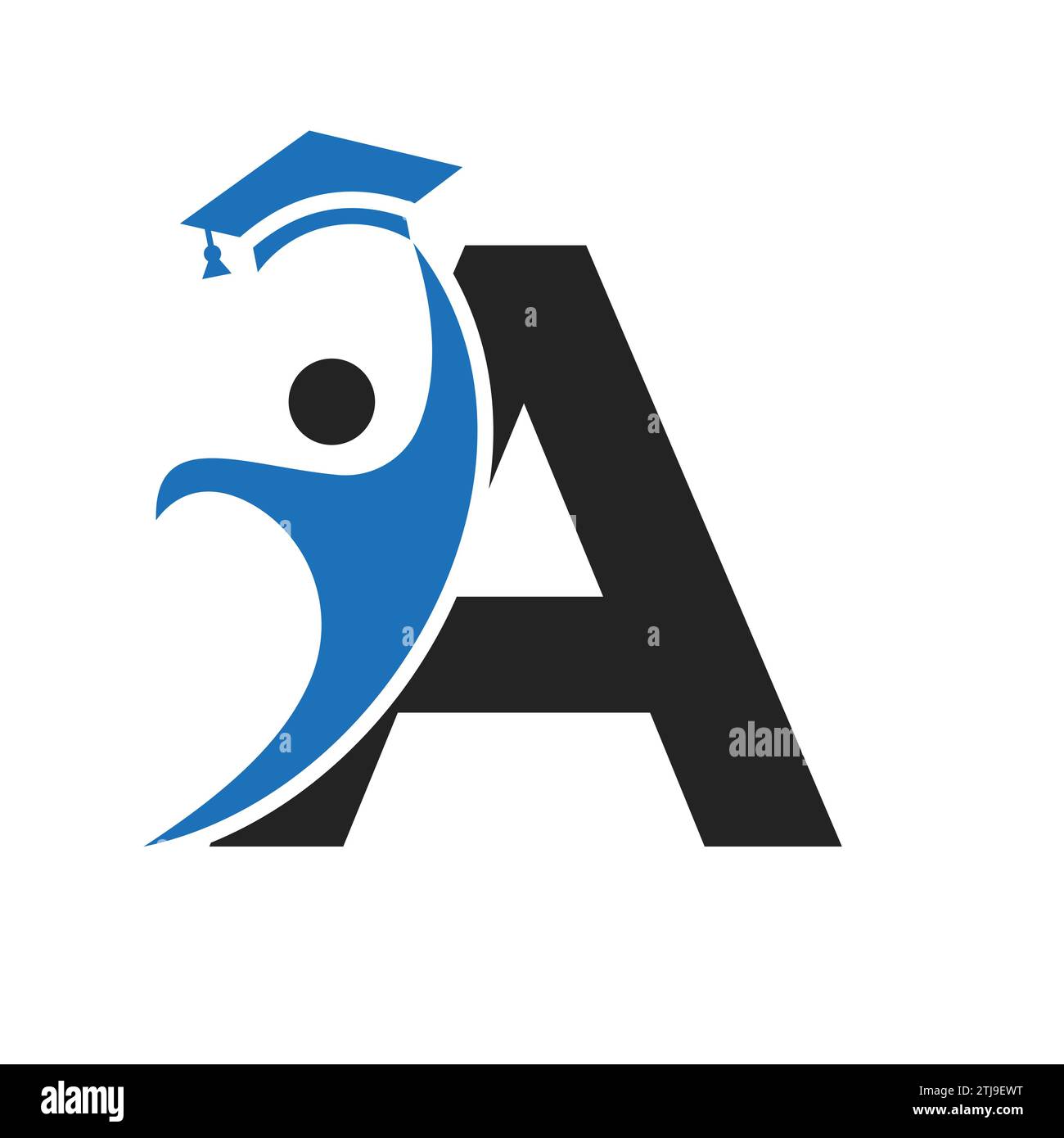 Education Logo On Letter A With Graduation Hat Icon. Graduation Symbol ...