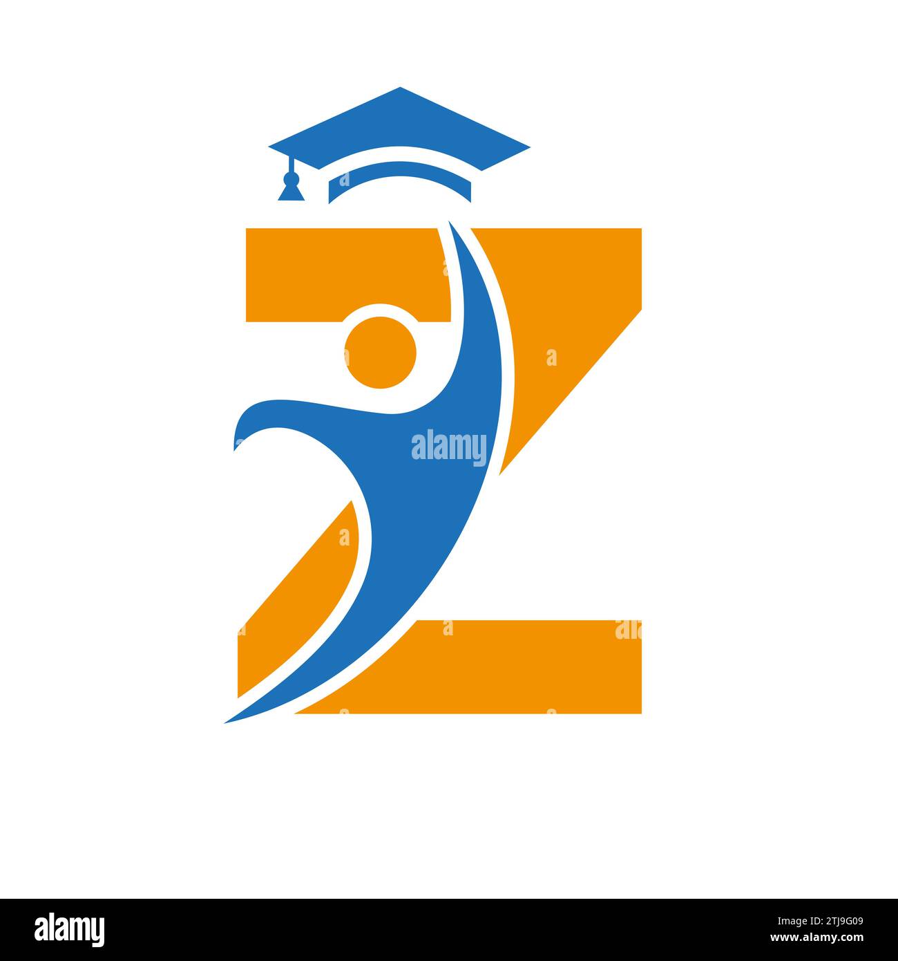 Education Logo On Letter Z With Graduation Hat Icon. Graduation Symbol Stock Vector