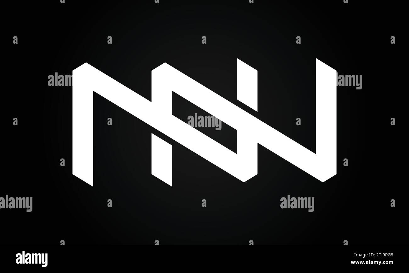 Luxury Initial NN Monogram Text Letter Logo Design Stock Vector