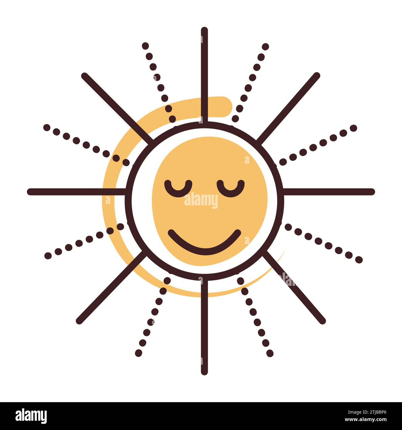 Cute groovy sun, the symbol of summer, vector color illustration Stock Vector