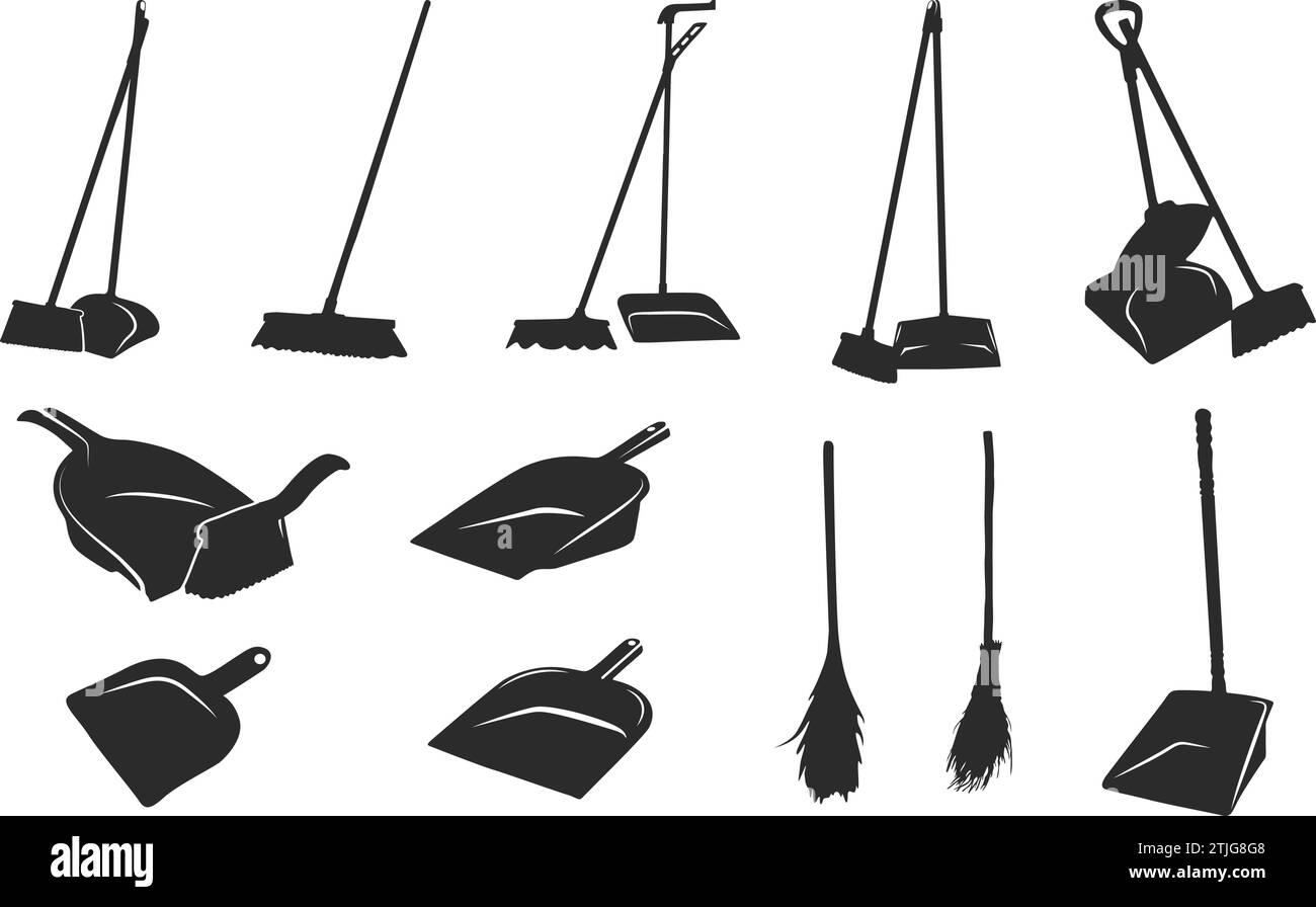Dustpan silhouette, Broom and dustpan, Cleaning Brush, Dustpan bundle