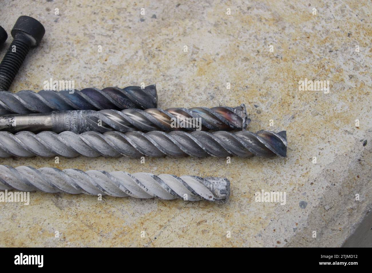 Drills for concrete are dull at the tip and burned out Stock Photo Alamy