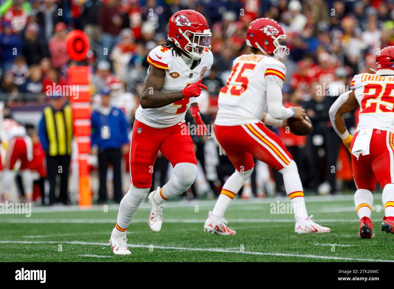 Kansas City Chiefs wide receiver Rashee Rice (4) runs a route during ...