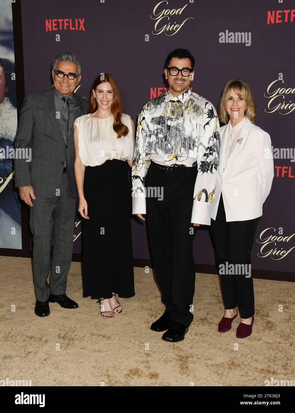 LOS ANGELES, CALIFORNIA - DECEMBER 19: (L-R) Eugene Levy, Sarah Levy