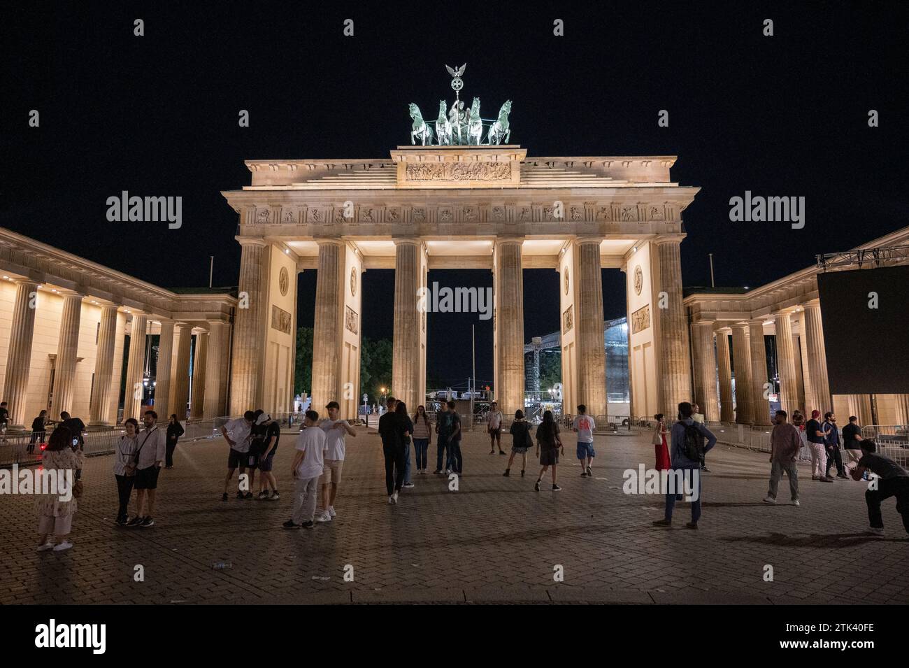 Brandenburg Gate at night time in Berlin Germany Stock Photo