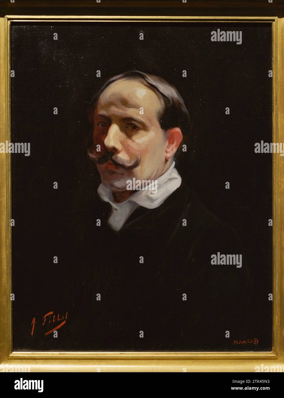 Antonio Fillol Granell (1870-1930). Spanish painter. Self-portrait, ca. 1915. Oil on canvas, 66 x 51 cm. Prado Museum. Madrid. Spain. Stock Photo