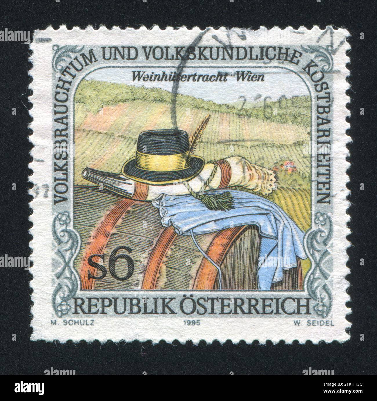 AUSTRIA - CIRCA 1995: stamp printed by Austria, shows Vineyard watchman ...