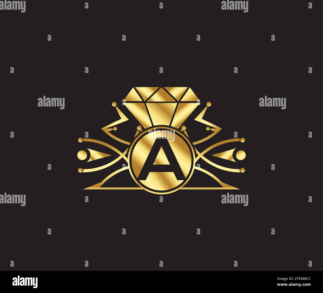 A letter diamond luxury with Golden Color Company Logo Design Stock ...