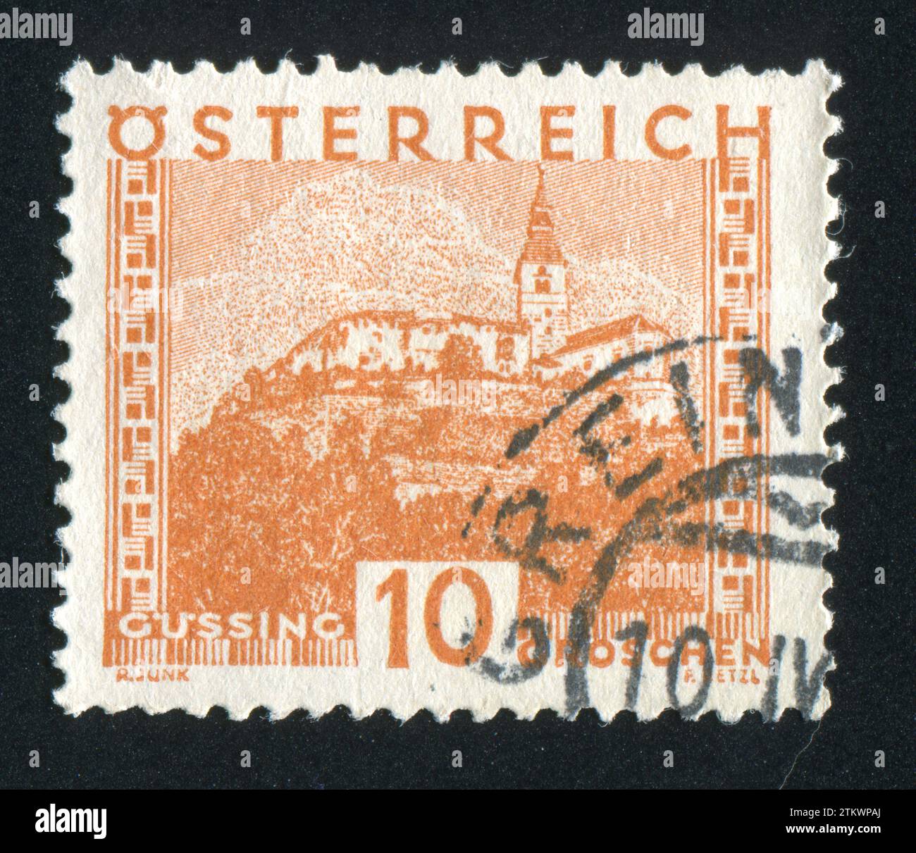 AUSTRIA - CIRCA 1929: stamp printed by Austria, shows Gussing, circa 1929 Stock Photo
