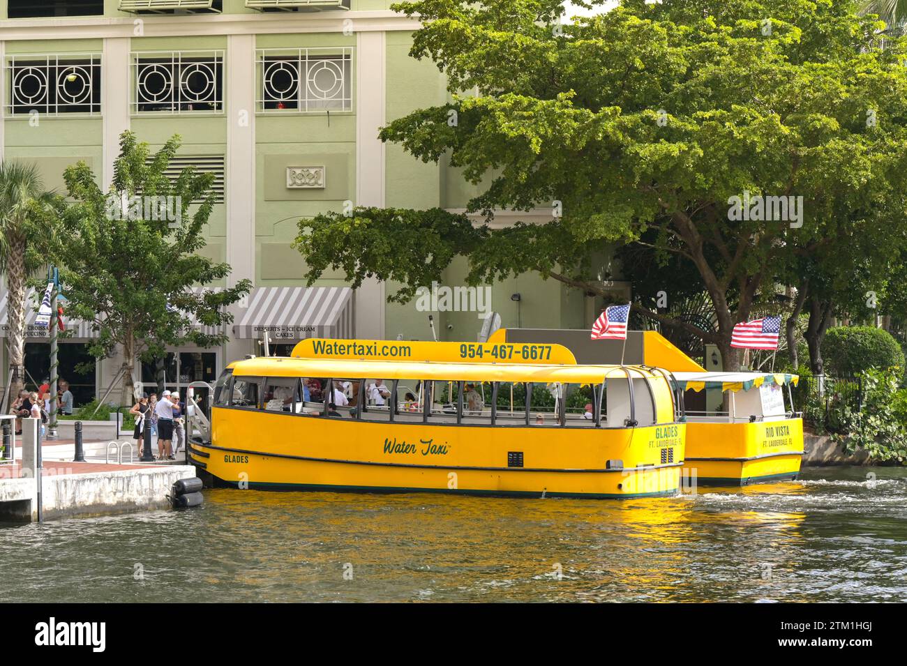 Fort Lauderdale, Florida, USA 2 December 2023 Water taxis picking up