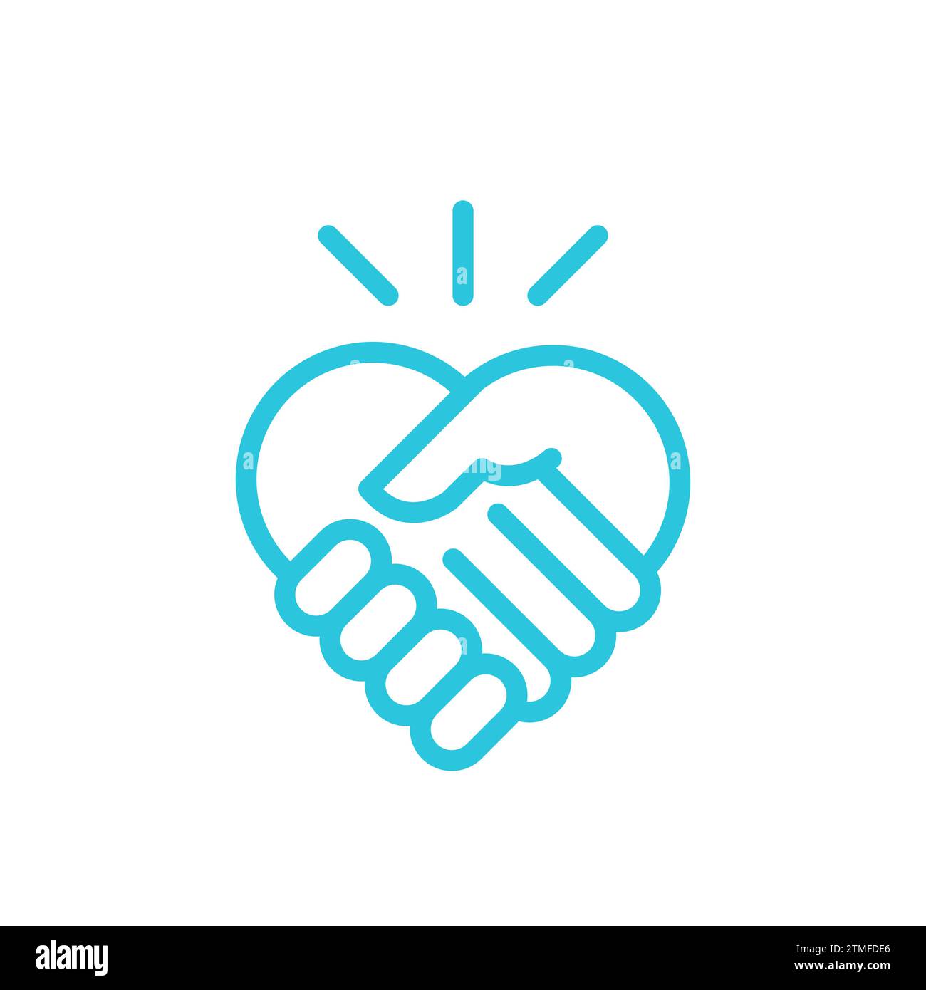 Hand shake icon. From blue icon Stock Vector