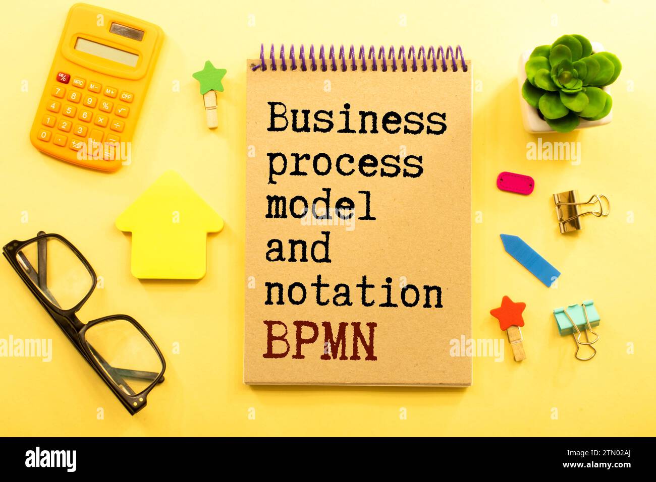 Business process model and notation BPMN is shown using a text. Stock Photo