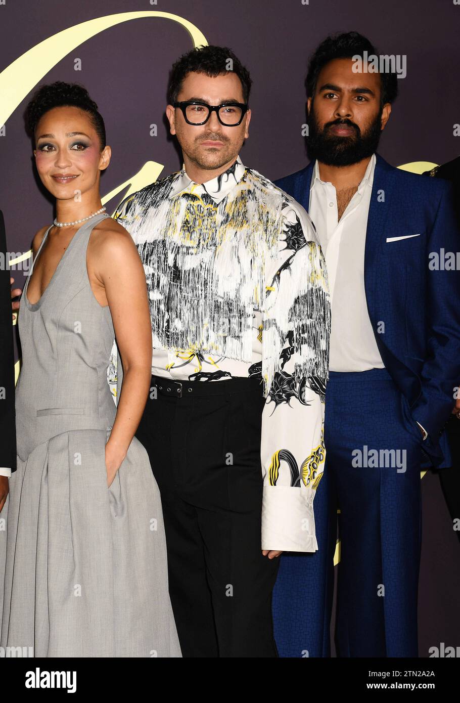 LOS ANGELES, CALIFORNIA - DECEMBER 19: L-R Ruth Negga, Dan Levy and