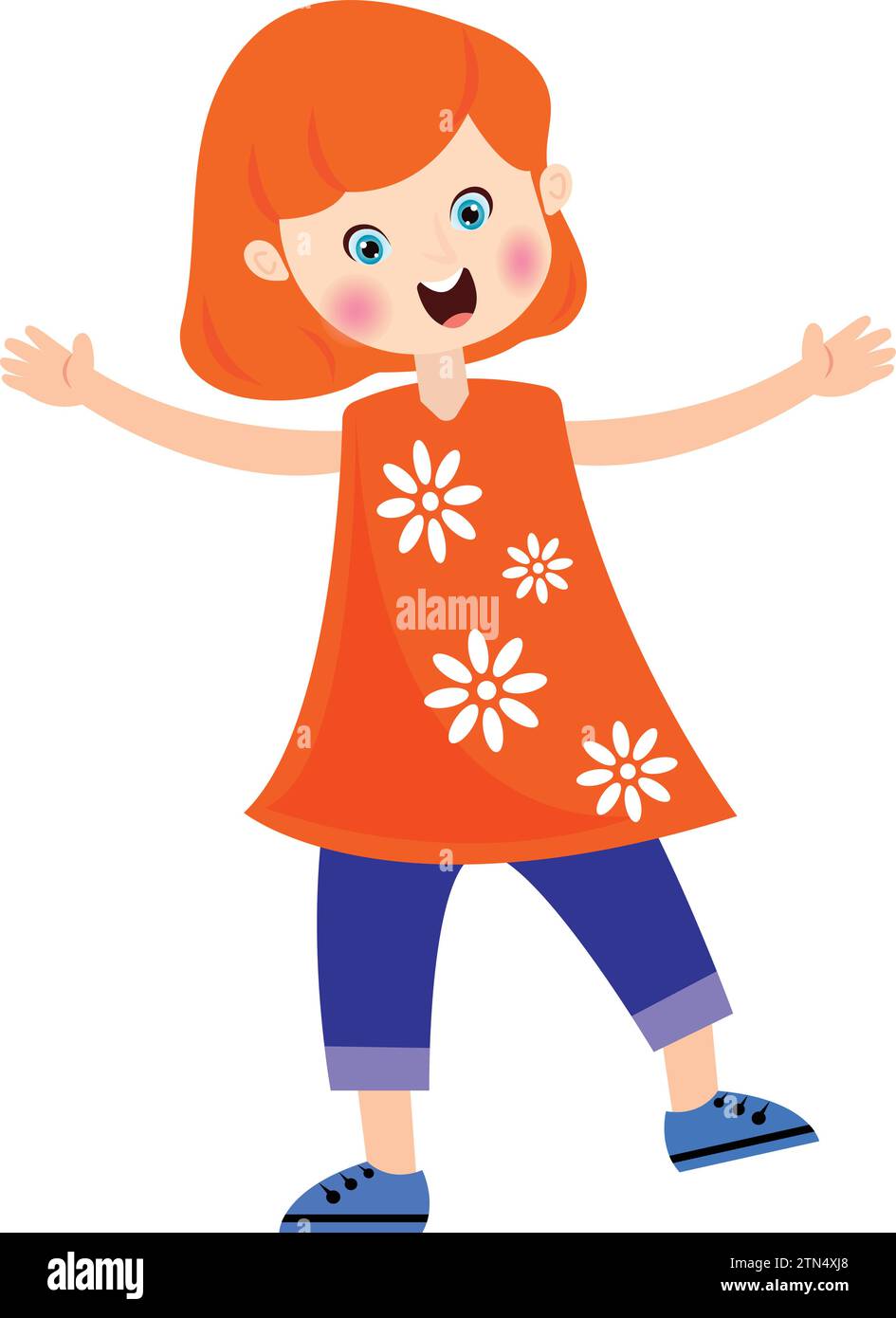 Little girl dancing with dress Stock Vector Images Alamy