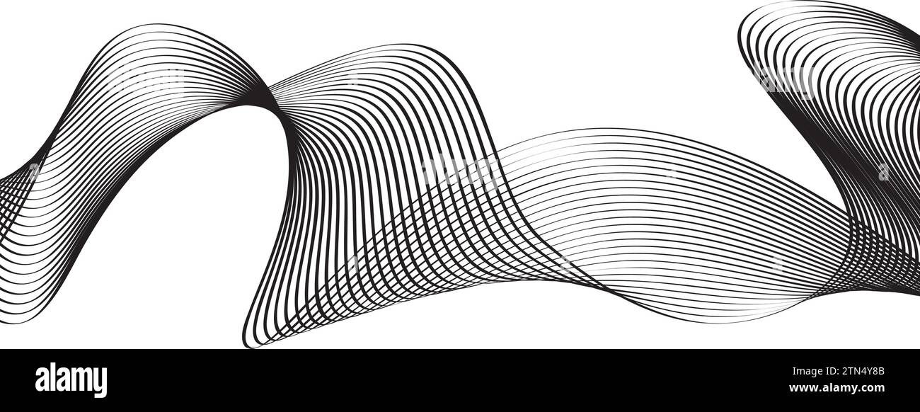 black and white wavy stripes background. Vector illustration Stock ...