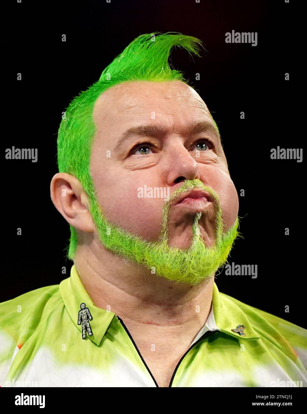 Peter Wright reacts after losing to Jim Williams (not pictured) on day