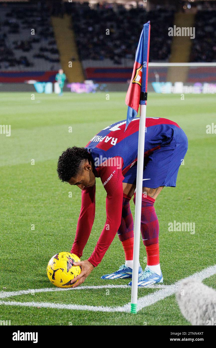Barcelona, Spain. 20th Dec, 2023. Raphinha in action during the LaLiga EA Sports match between FC Barcelona and UD Almeria at the Estadi Olimpic Lluis Companys in Barcelona, Spain. Credit: Christian Bertrand/Alamy Live News Stock Photo