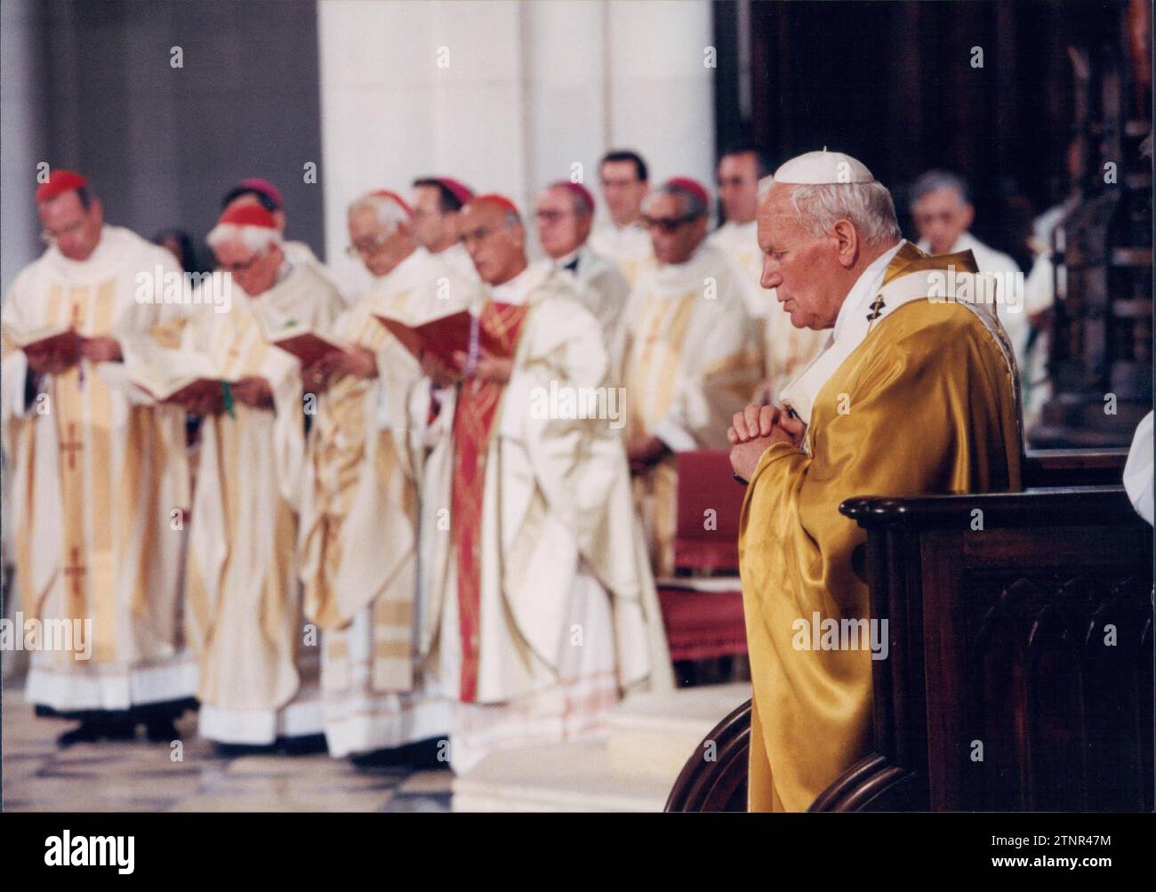 Madrid, 06/15/1993.- Pope John Paul II consecrated the Cathedral of La Almudena. Credit: Album / Archivo ABC / Luis Ramírez Stock Photo
