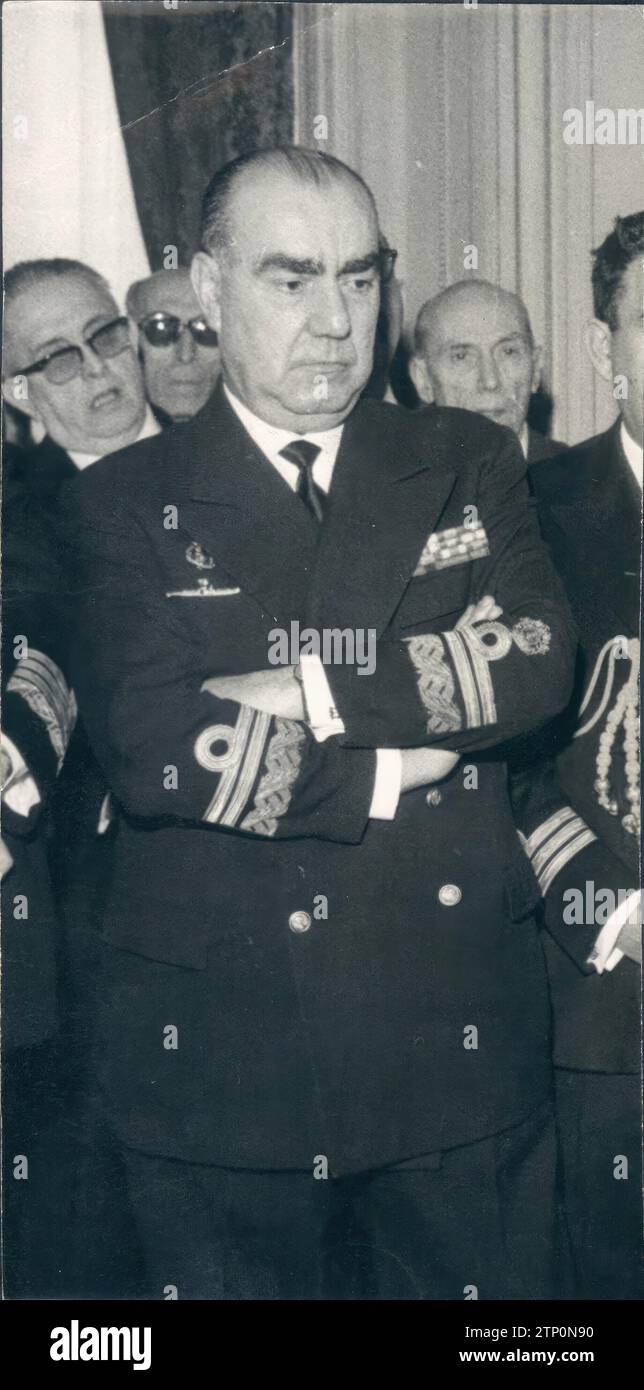 Admiral Luis Carrero Blanco, when he was Minister Undersecretary of the Presidency, in 1966. Credit: Album / Archivo ABC / Teodoro Naranjo Domínguez Stock Photo