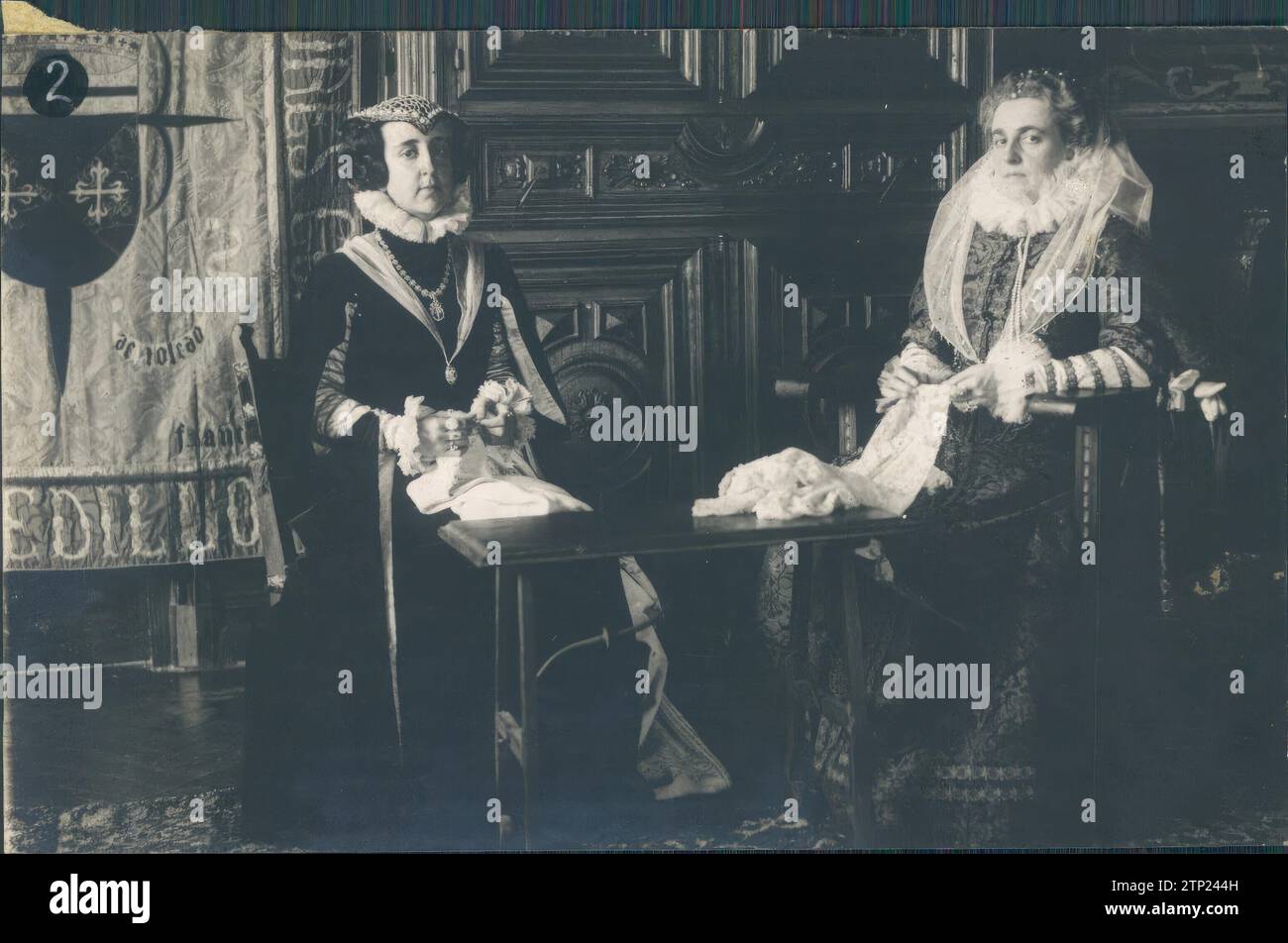 09/14/1919. Saint Sebastian. Theatrical performance in the palace of the Dukes of Infantado. A scene from the Drama 'There is no death like Oblivion'. Credit: Album / Archivo ABC / Martín Stock Photo