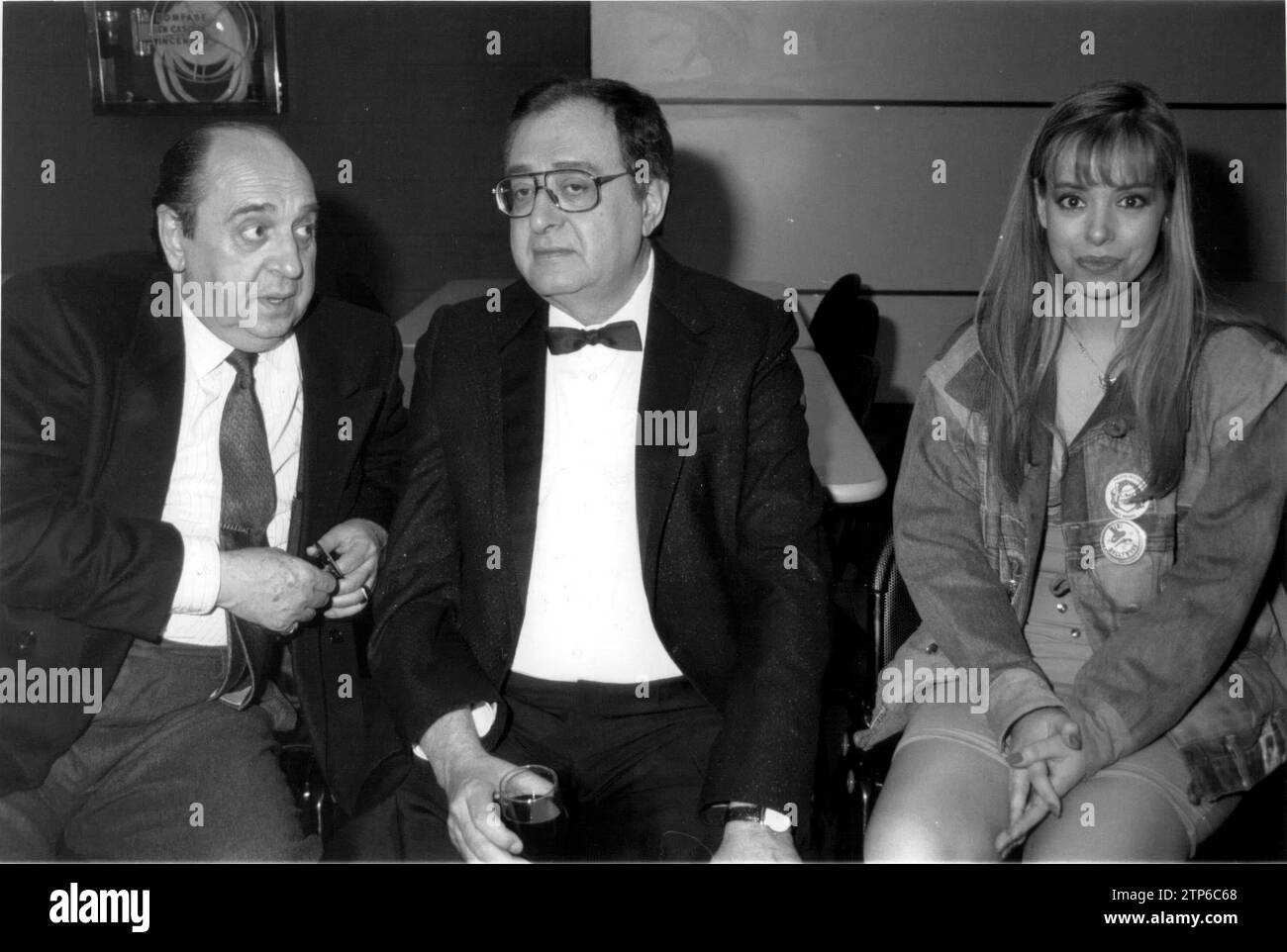 04/09/1992. Juanito Navarro, Antonio Ozores and Emma Ozores, on the occasion of the 20th