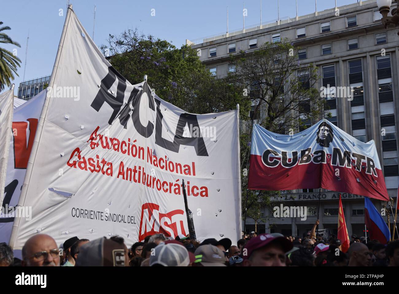 Buenos Aires, Argentina. 20th Dec, 2023. Thousands of demonstrators protest against government inaction and hyper inflation on December 20, 2023 in Buenos Aires, Argentina. Credit: Bernard Menigault/Alamy Live News Stock Photo