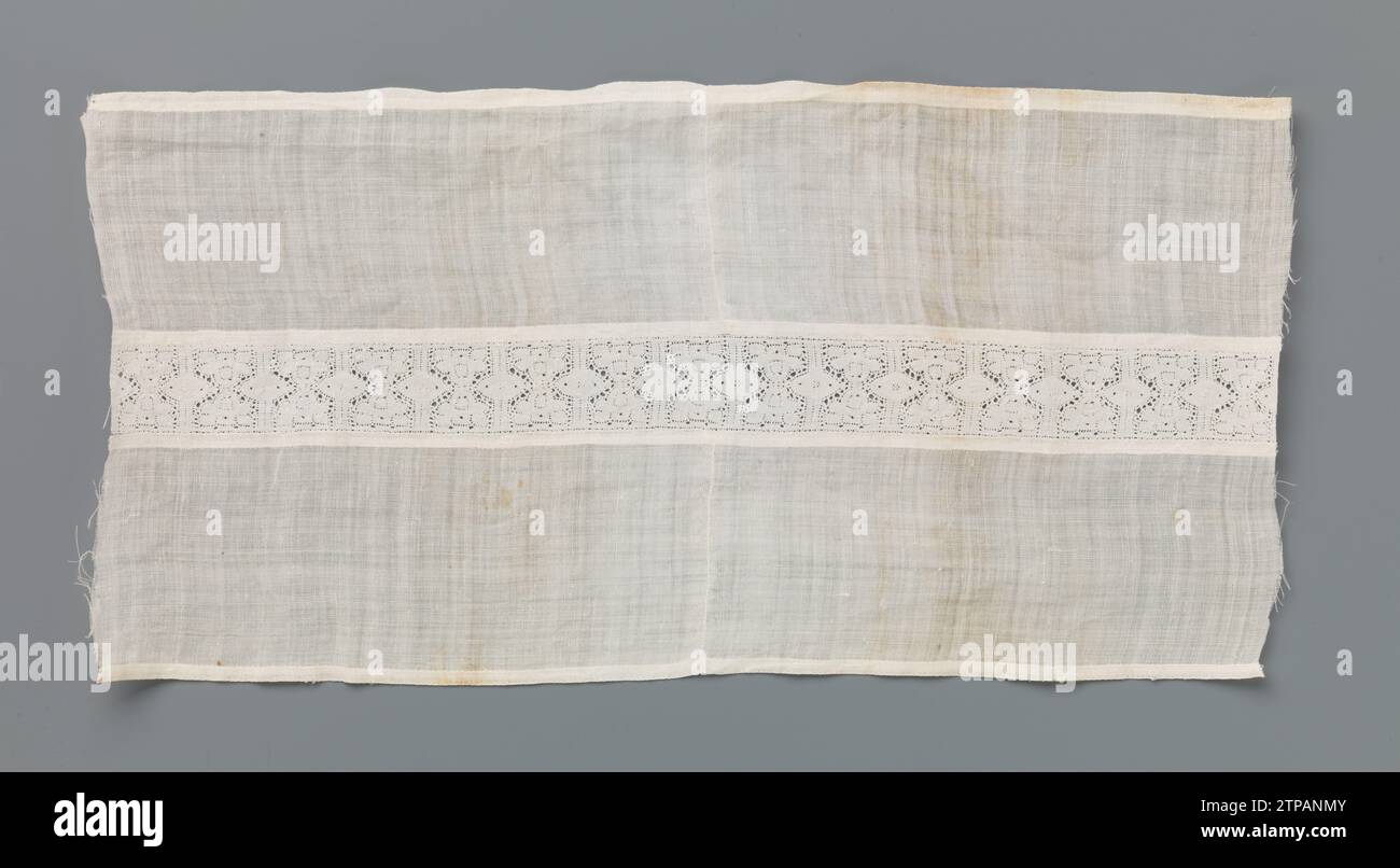 Strip of linen batist with an intermediate creature from bobbin with