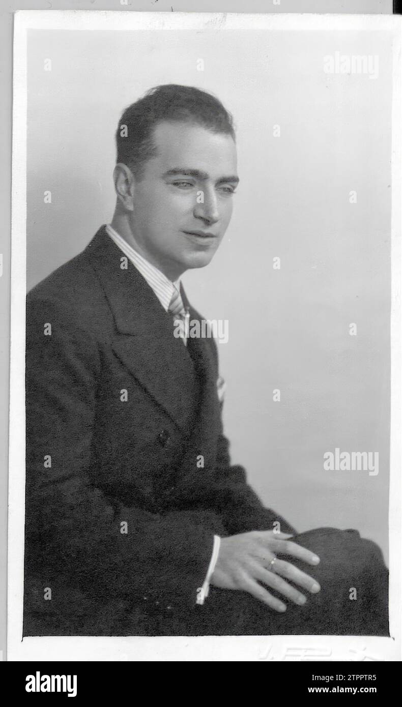 12/31/1939. Portrait of Joaquín Rodrigo. Credit: Album / Archivo ABC Stock Photo