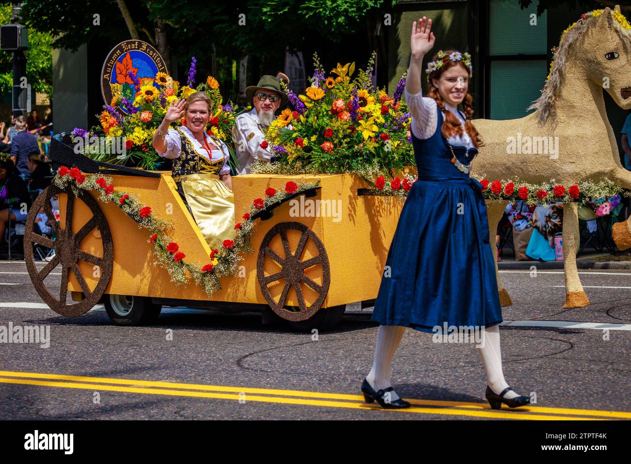 Portland, Oregon, USA June 10, 2023 Leavenworth Autumn Leaf Festival in the Grand Floral