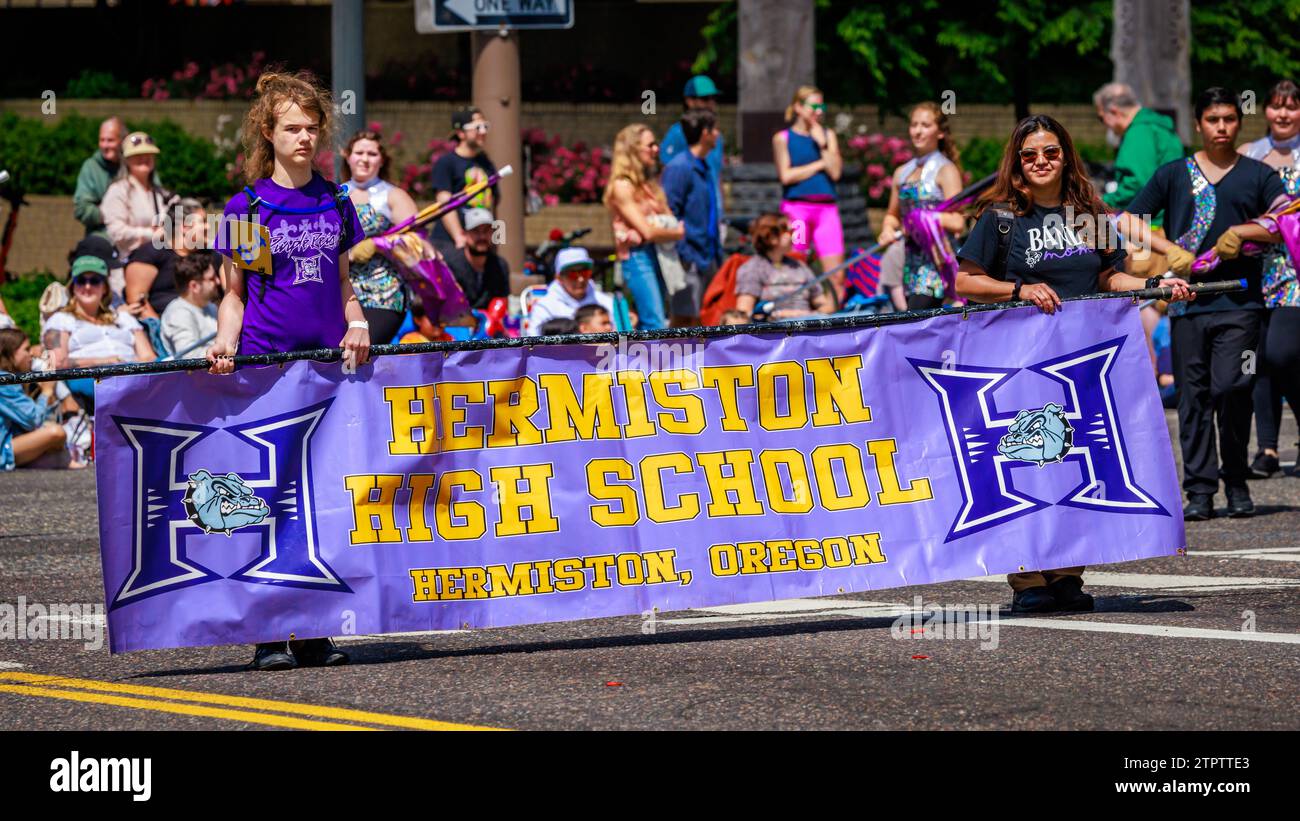 Portland, Oregon, USA June 10, 2023 Hermiston High School Marching