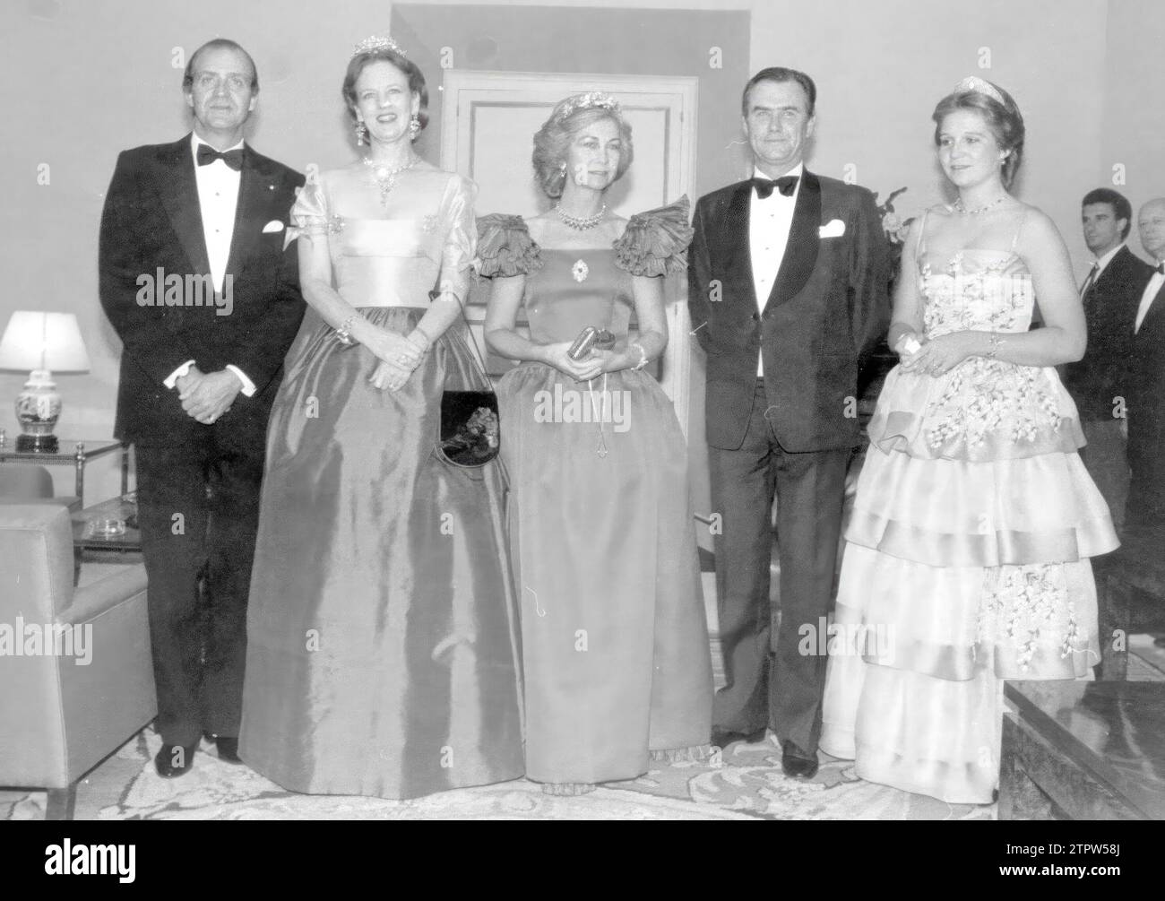 10/24/1983. The Kings of Denmark on a visit to Spain with the Kings and Infanta Elena. Credit: Album / Archivo ABC / Jaime Pato Stock Photo