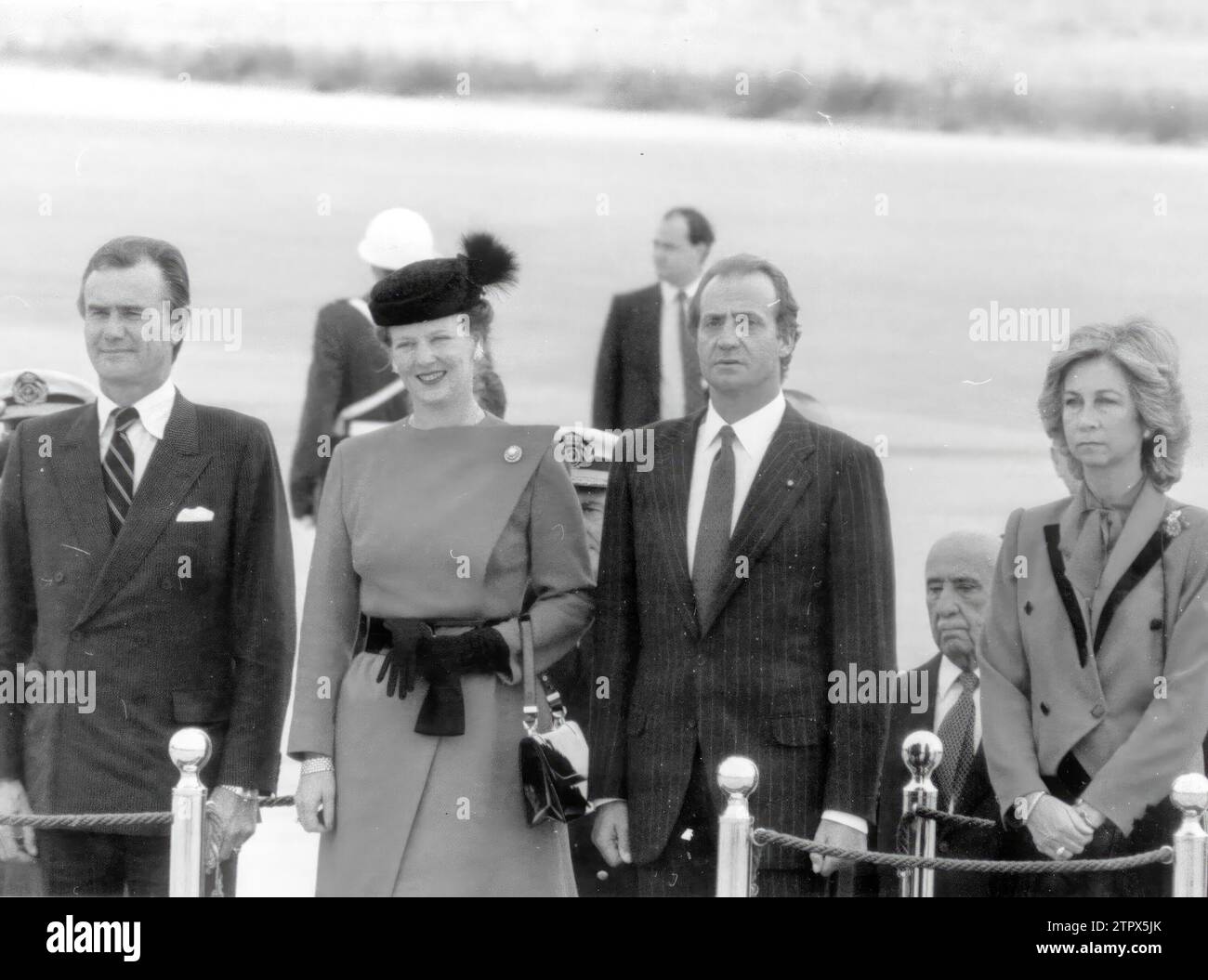 10/24/1983. The Kings of Denmark on a visit to Spain with the Kings. Credit: Album / Archivo ABC / Jaime Pato Stock Photo