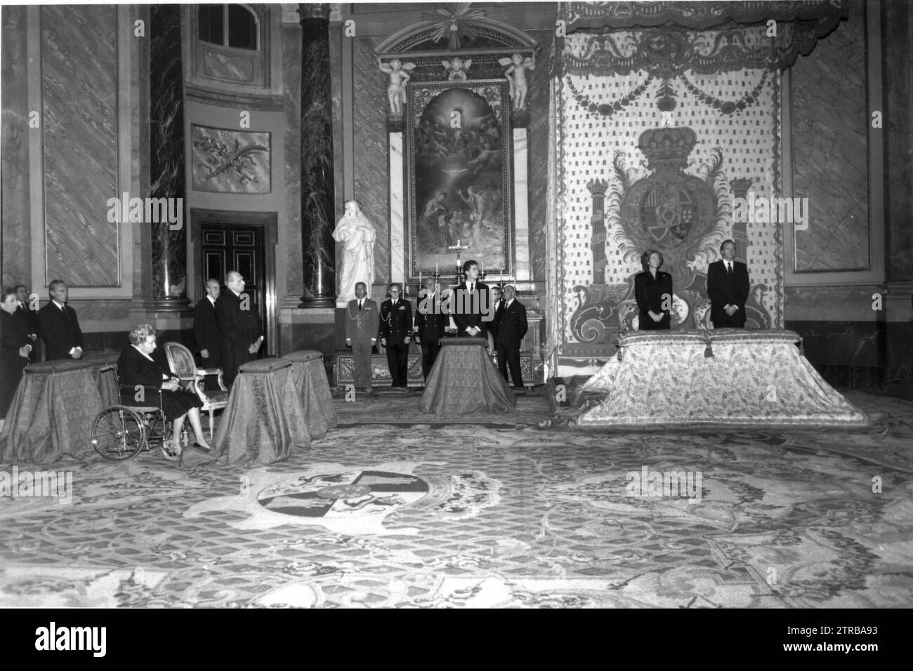 02/27/1991. The Kings preside, together with the Prince of Asturias and the Counts of Barcelona, on the 50th anniversary of the death of Alfonso XIII. Credit: Album / Archivo ABC / Jaime Pato Stock Photo