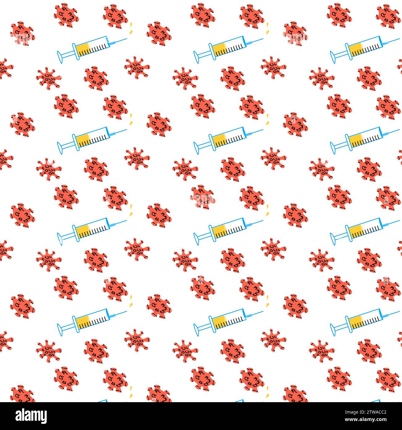 seamless pattern syringe medicine and virus. Can used for wrapping